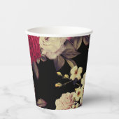 Elegant Vintage Look Floral  Pappbecher (Vorderseite)