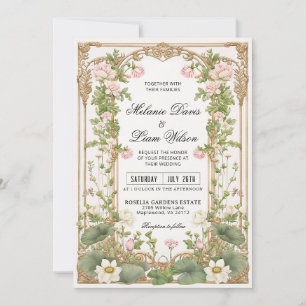 Elegant vintage Lotus asiatisch inspiriert Einladung