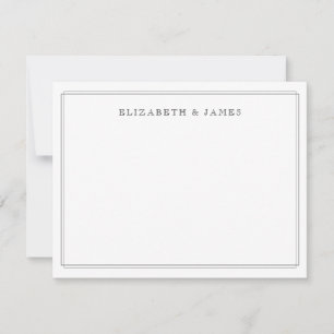 Elegant Vintage Minimalistisch Personalisiert Mitteilungskarte