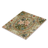 Elegant Vintage Nouveau Floral Birds Fliese (Seite)