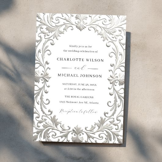 Elegant Vintage Ornate Frame Wedding  Einladung