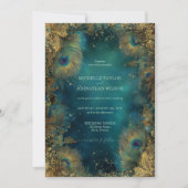 Elegant Vintage Peacock Feather Enchanted Forest Einladung (Vorderseite)