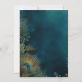 Elegant Vintage Peacock Feather Enchanted Forest Einladung (Rückseite)