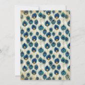 Elegant Vintage Peacock Feather Enchanted Forest Einladung (Rückseite)