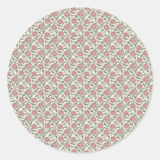 Elegant Vintage Peony & Mossy Vine Watercolor Runder Aufkleber