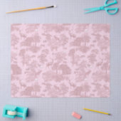 Elegant Vintage Pink Toile Deer Woodland Seidenpapier (Basteln)