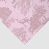 Elegant Vintage Pink Toile Deer Woodland Seidenpapier (Detail)