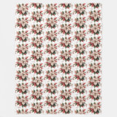 Elegant Vintage Poinsettia Winter Fleecedecke (Vorderseite)