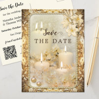 Elegant Vintage QR Twin Flame Save the Date