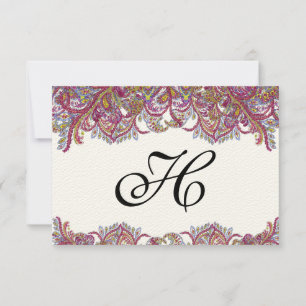 Elegant Vintage Rosa und Blau Federn RSVP Karte
