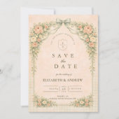 Elegant Vintage Rose Arch Wedding Save The Date (Vorderseite)