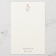 Elegant Vintage Rose Stationery Paper