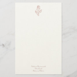 Elegant Vintage Rose Stationery Paper Briefpapier