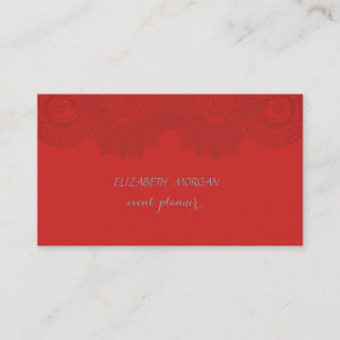 Elegant Vintage, Rot, Spitze Visitenkarte