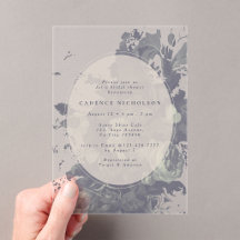 Elegant Vintage Rustic Floral Teal Bridal Shower