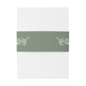 Elegant Vintage Sage Green Wedding  Einladungsbanderole (Rückseitenbeispiel)