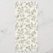 Elegant Vintage Sage Green Wedding Menükarte (Rückseite)