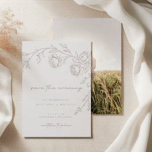 Elegant Vintage-Sepia 'Save the Evening'-Hochzeit Save The Date