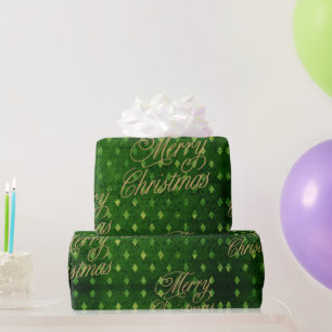 Elegant Vintage Smaragd Goldfolie Damast Weihnacht Geschenkpapier