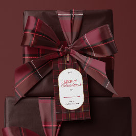 Elegant vintage Tartan Plaid Christmas gift tag Geschenkanhänger