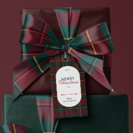 Elegant vintage Tartan Plaid Christmas gift tag Geschenkanhänger