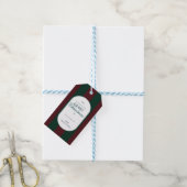 Elegant vintage Tartan Plaid Christmas gift tag Geschenkanhänger (Mit Garn)