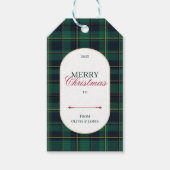 Elegant vintage Tartan Plaid Christmas gift tag Geschenkanhänger (Vorderseite)