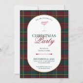 Elegant vintage Tartan Plaid Christmas Invitation Einladung (Vorderseite)