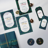 Elegant vintage Tartan Plaid Christmas Invitation Einladung