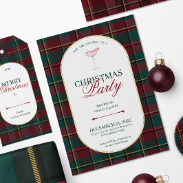 Elegant vintage Tartan Plaid Christmas Invitation Einladung
