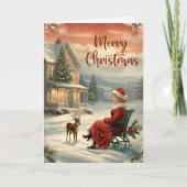 Elegant Vintage Traditioneller Gruß Feiertagskarte (Vorderseite)