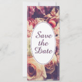 Elegant Vintage Wedding Announcement, Flower Motif (Vorderseite)