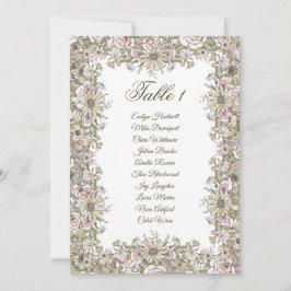 ​Elegant Vintage Wedding Seating Chard Card Einladung