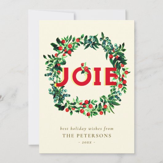 Elegant Vintage Weihnachten Berry Wreath Joy (Vorderseite)