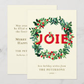 Elegant Vintage Weihnachten Berry Wreath Joy (Vorne/Hinten)