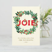 Elegant Vintage Weihnachten Berry Wreath Joy (Stehend Vorderseite)