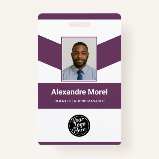 Elegant Violet Business Identification Ausweis (Vorderseite)