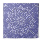 Elegant Violet Lila Boho Mandala Fliese (Vorderseite)