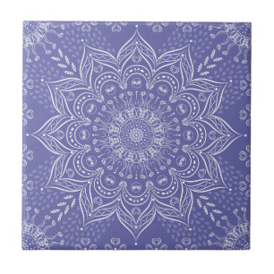 Elegant Violet Lila Boho Mandala Fliese
