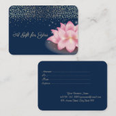 Elegant Violet Lotus, Confetti, Navy Blue Rabattkarte (Vorne/Hinten)