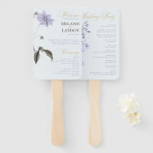 Elegant Violet & Mint Hydrangea Wedding Hand Fan Fächer (Vorne und Hinten)