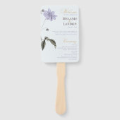 Elegant Violet & Mint Hydrangea Wedding Hand Fan Fächer (Vorderseite)