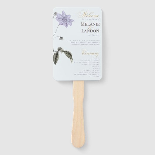 Elegant Violet & Mint Hydrangea Wedding Hand Fan Fächer (Vorderseite)
