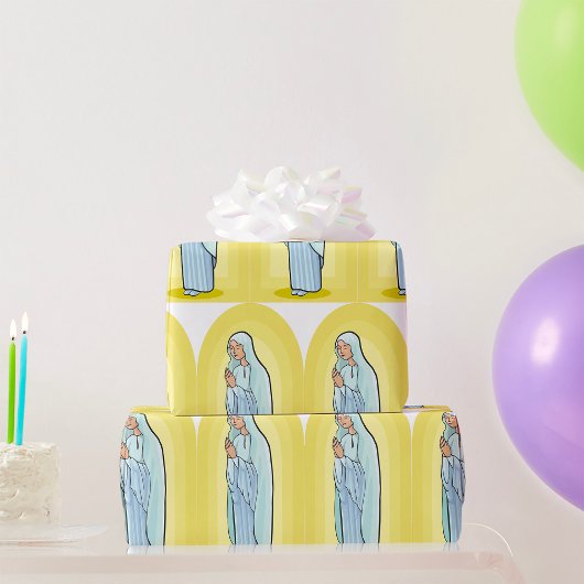 Elegant Virgin Mary Catholic Religious Geschenkpapier