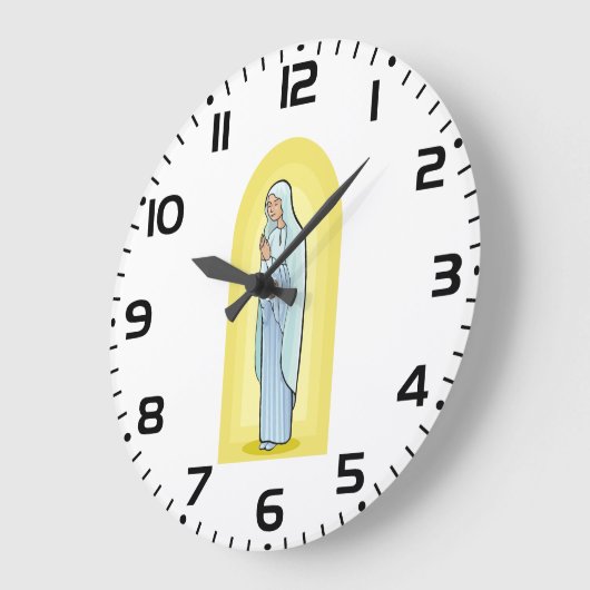 Elegant Virgin Mary Catholic Religious Große Wanduhr (Winkel)