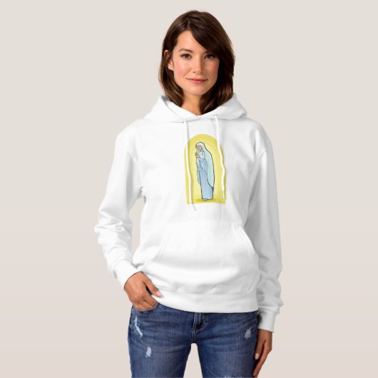 Elegant Virgin Mary Catholic Religious Hoodie (Vorne ganz)