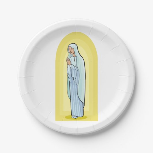 Elegant Virgin Mary Catholic Religious Pappteller (Vorderseite)
