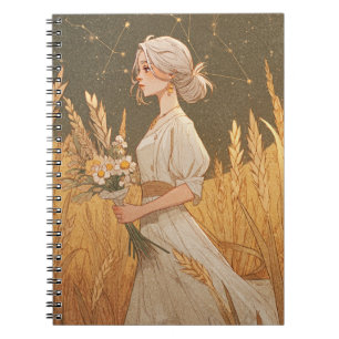 Elegant Virgo Zodiac Notebook Notizblock