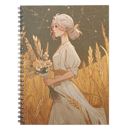 Elegant Virgo Zodiac Notebook Notizblock (Vorderseite)