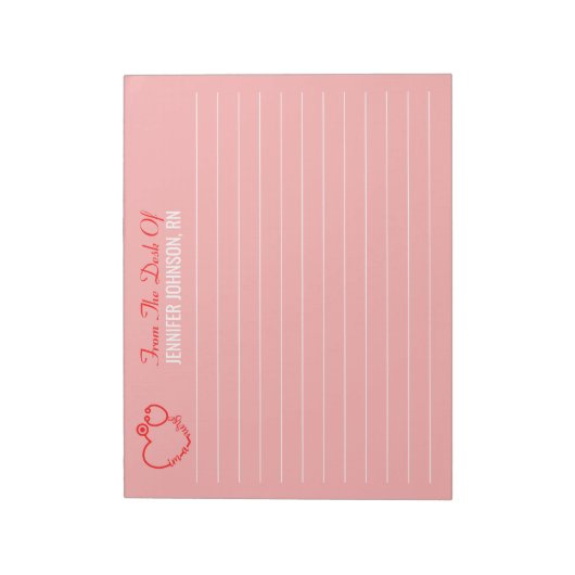 Elegant vom Schreibtisch des nurse Stethoscope nam Notizblock (Rotiert)